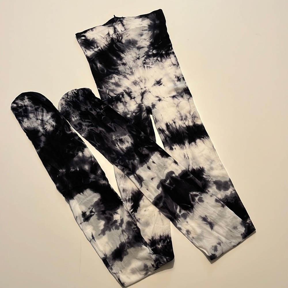 Tights, midnight blue tie-dye